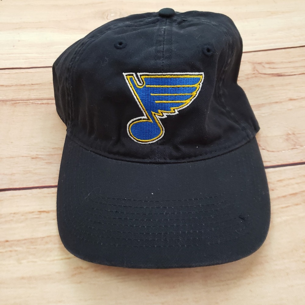 NEW St. Louis Blues Hat Cap Strap Back One Size Black NHL Hockey Mens Adult